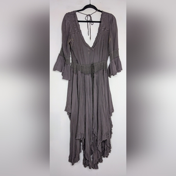 Free People Roomy Ruffle Dress RARE - Picture 6 of 8